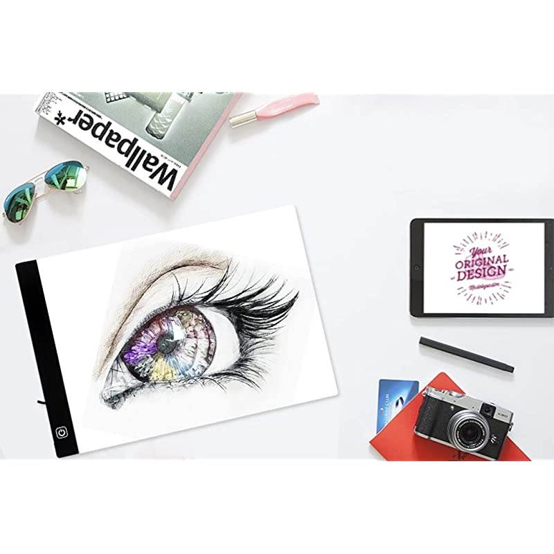 LED Light Box Tracer Board USB Power Cable Dimmable Brightness Portable LED Artcraft Tracing Ultra-Thin Light Pad Light Table Copy Board for Artists Drawing Sketching Comic Stencilling Tatoo
