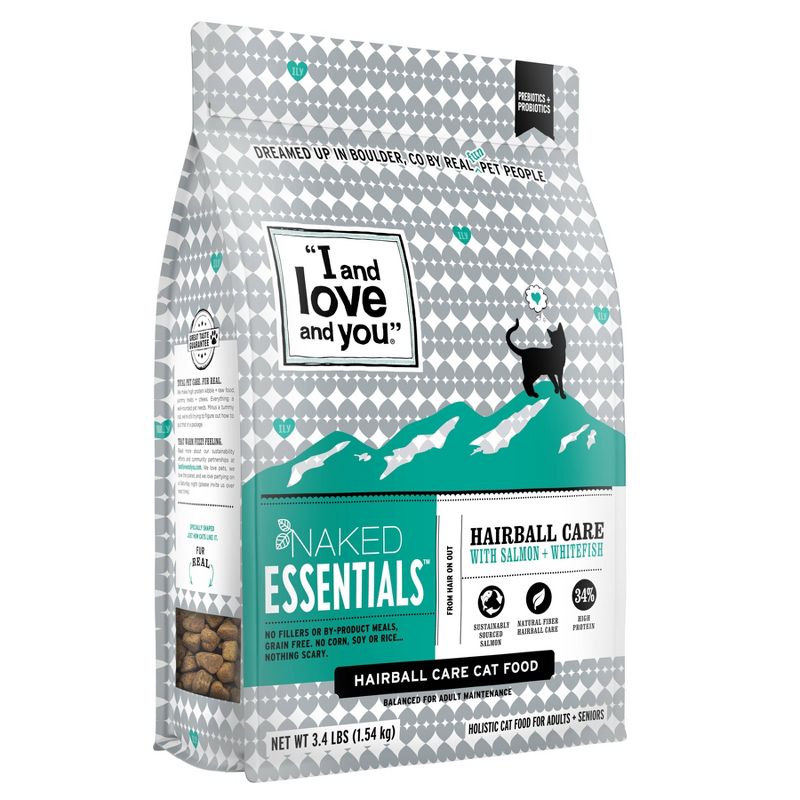 I and Love and You Naked Essentials Hairball Control with Salmon & Whitefish Adult Premium Dry Cat Food - 3.4