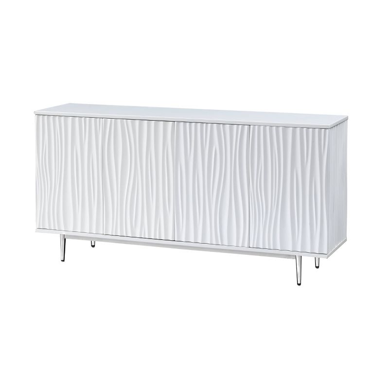 Chaska Classic Contemporary 4 Door Media Credenza White - Treasure Trove Accents