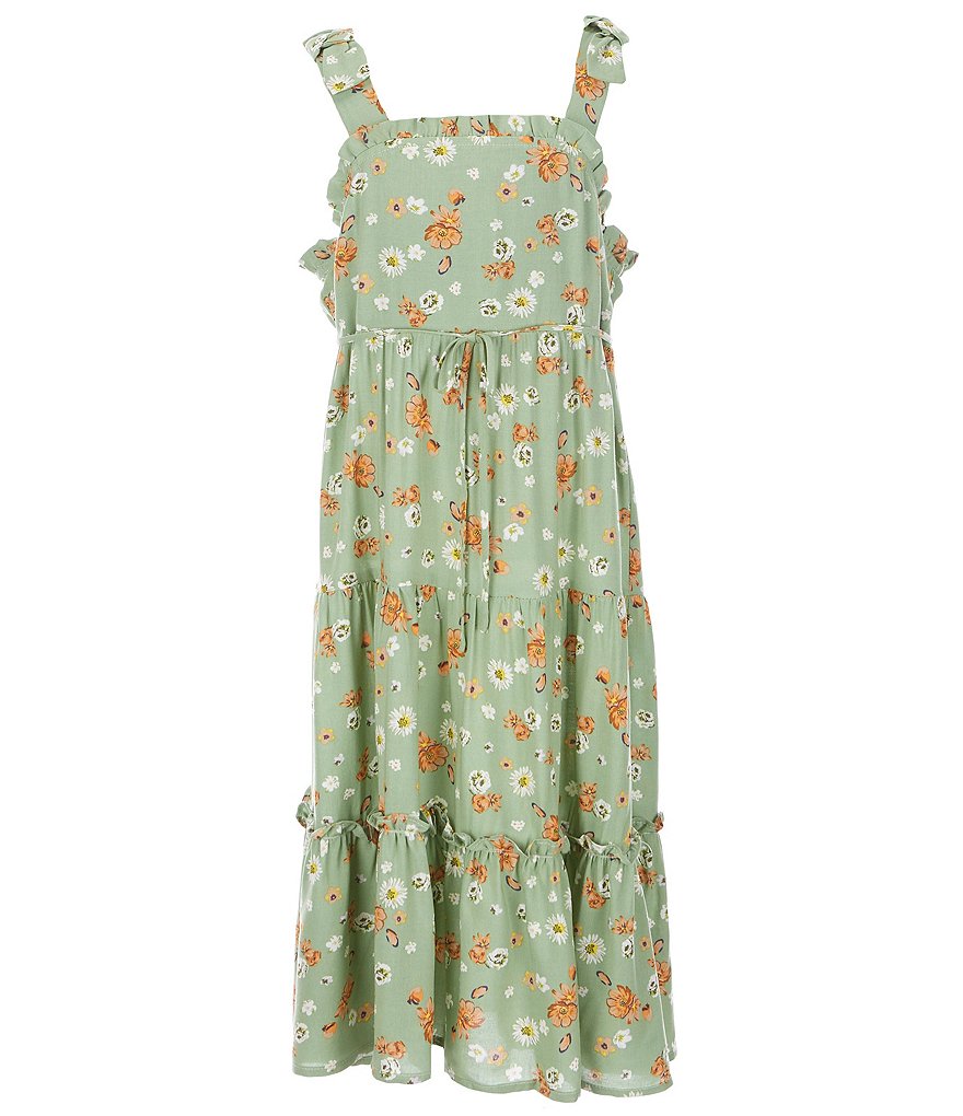 Bonnie Jean Big Girls 7-16 Tie-Dye Chiffon Tiered Maxi Dress