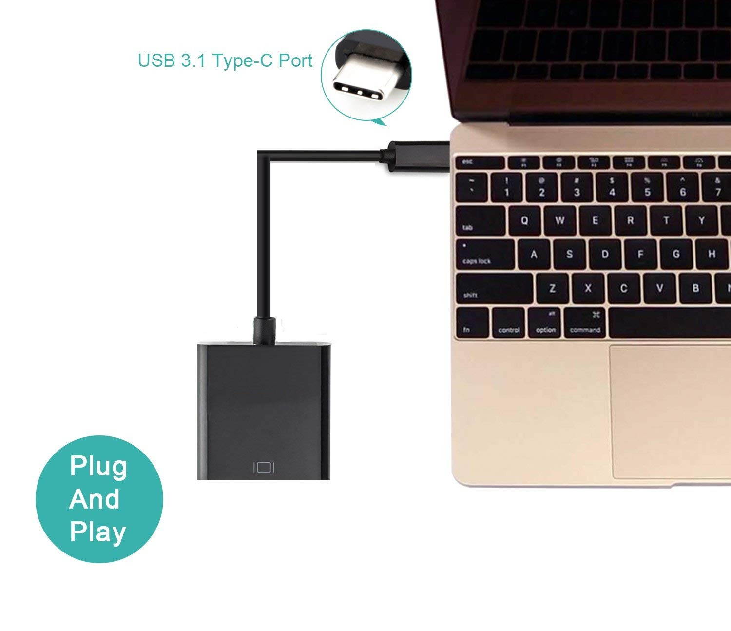 USB C to HDMI Adapter,YXwin USB C(Type C) To HDMI Adapter Cable For Macbook,Chromebook Pixel,Dell XPS 12/13/15 And More With Gold-Plated HDMI Port,Sup (USB C TO HDMI)