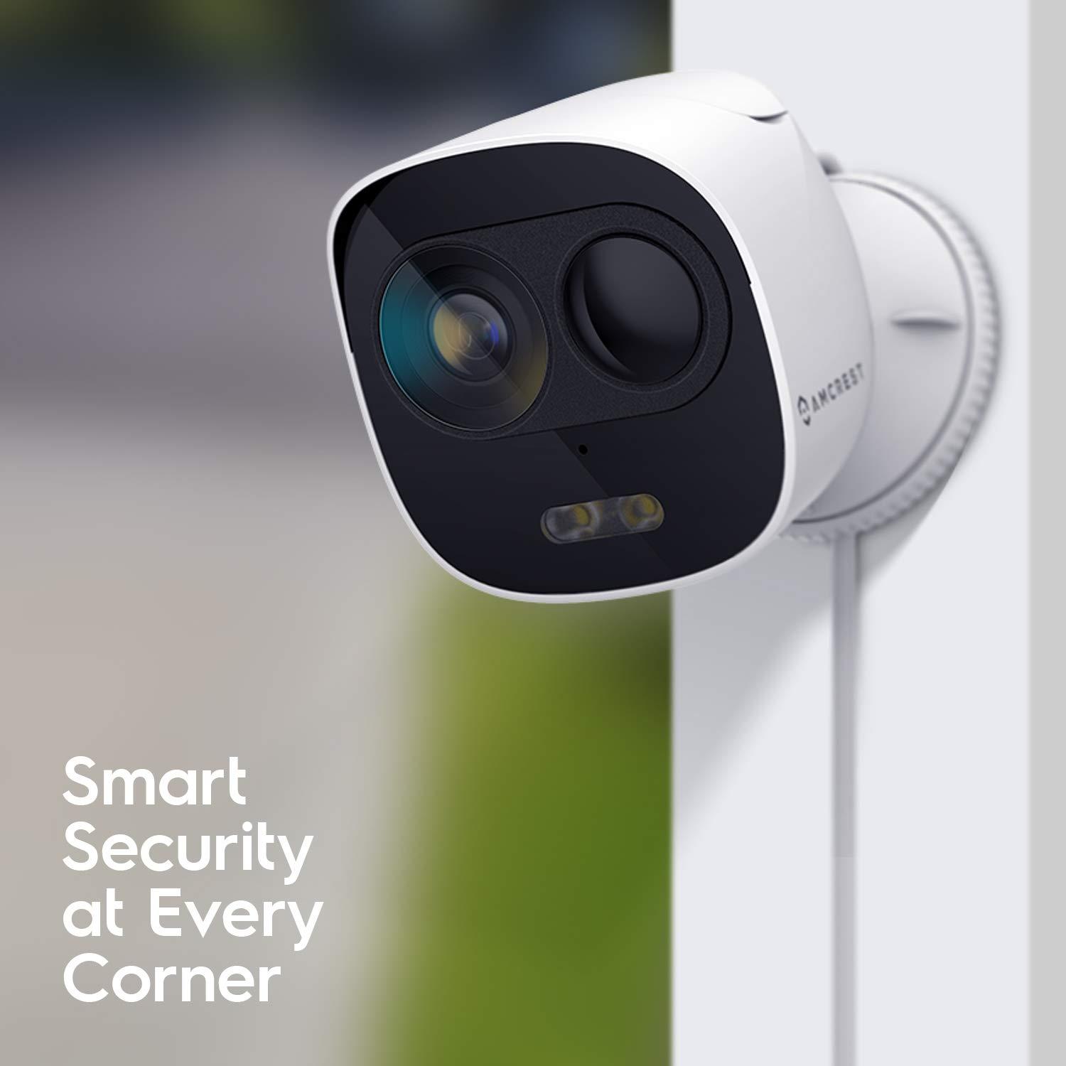 Amcrest SmartHome 1080p WiFi Outdoor Security Camera with Spotlight, Built-in Siren Alarm, Strobe Light, Two-Way Audio, Night Vision, 133&deg; View, IP65 Weatherproof, MicroSD & Smart Cloud Storage, ADC2W