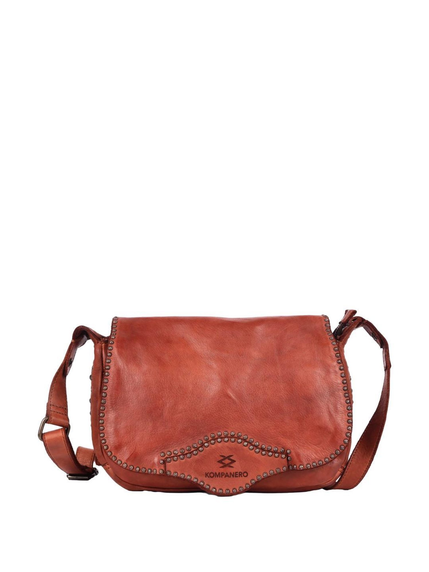 KOMPANERO Alaska Cognac Embellished Medium Sling Handbag