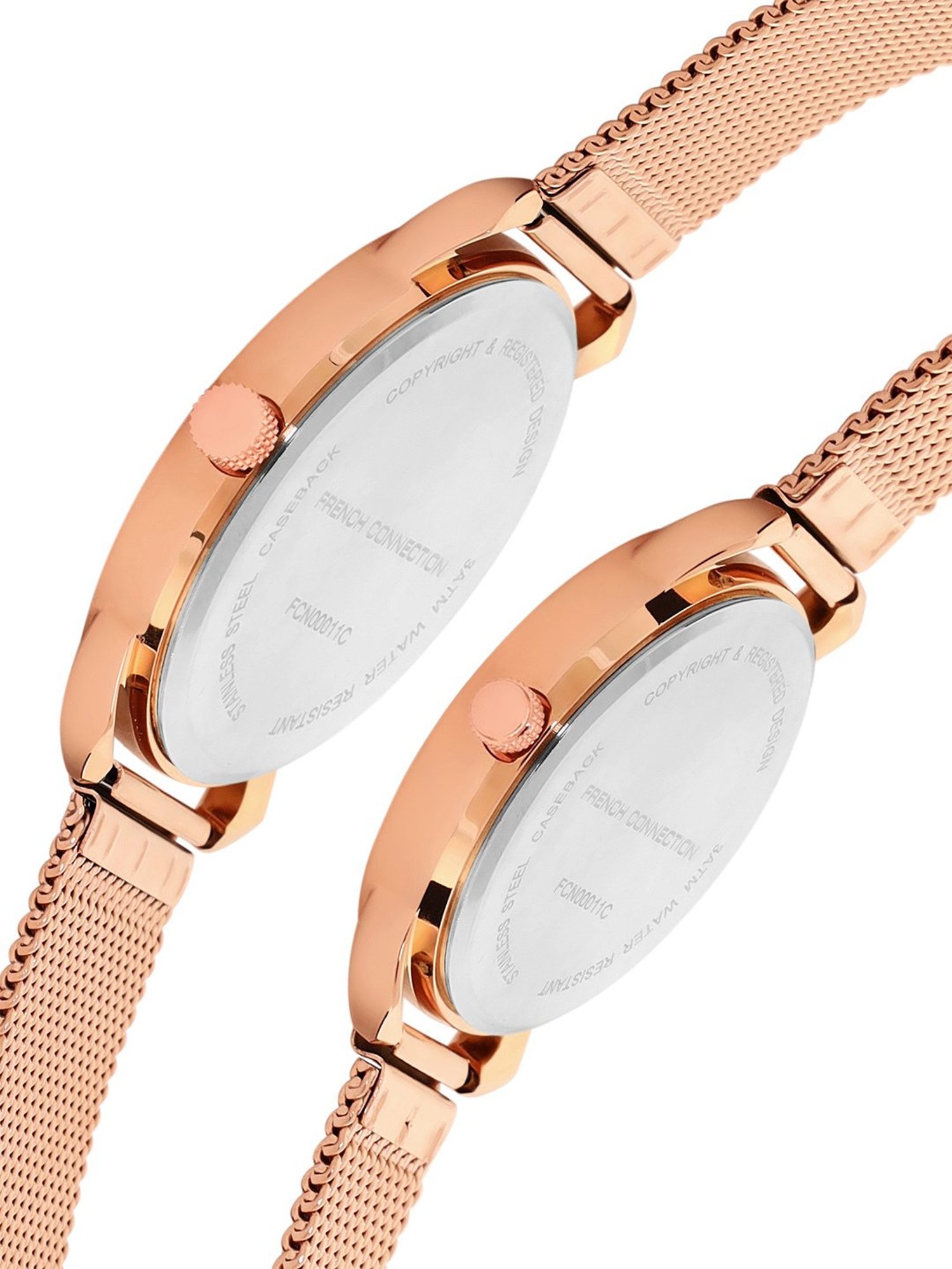 French Connection Analog Silver Dial Pair Watch - FCN00011C