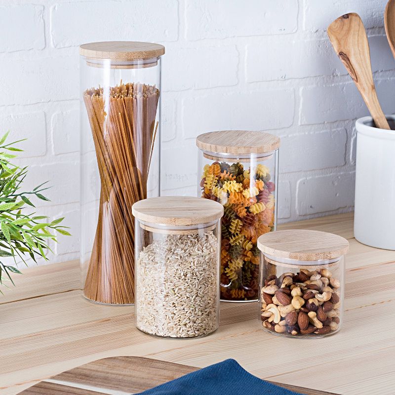Honey-Can-Do Bamboo Jar Storage Set 4-pc.