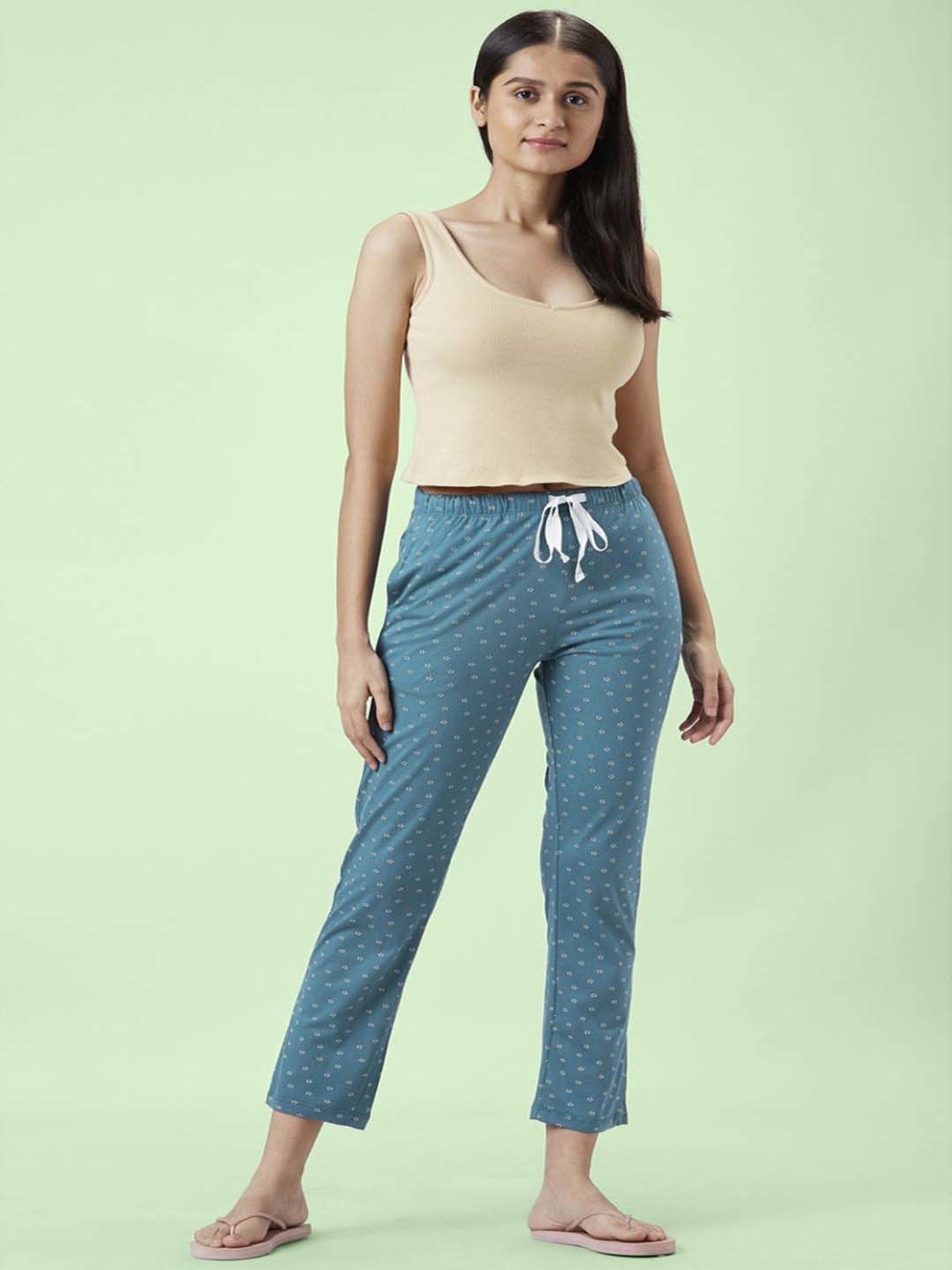 Dreamz by Pantaloons Pink Blue Cotton Printed Pyjamas