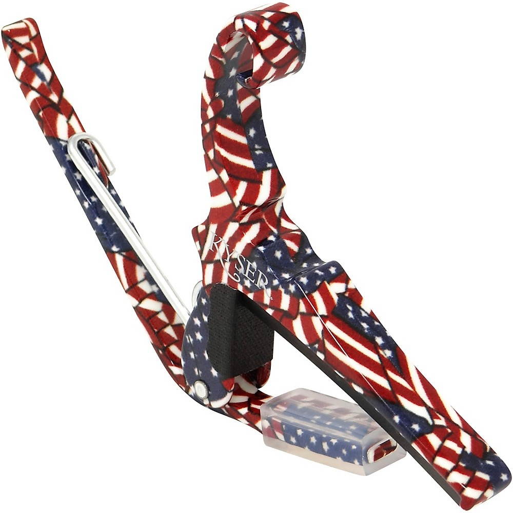 Kyser Quick-Change Capo 2-Pack for 6-String Acoustic Guitar Red/White/Blue