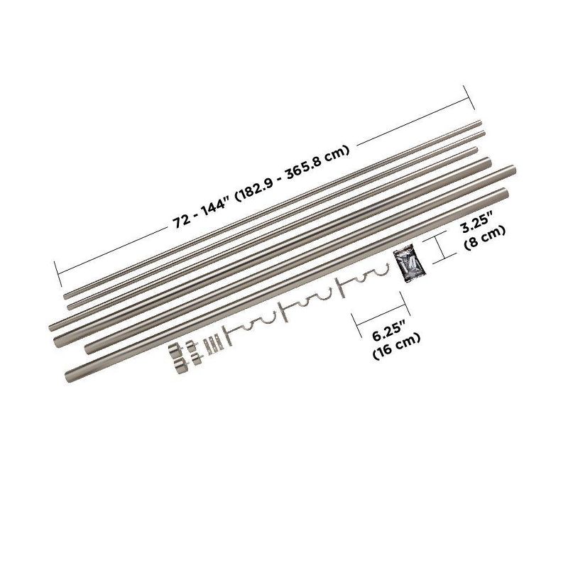 72"x144" Cappa Double Drapery Rod Set Nickel - Umbra