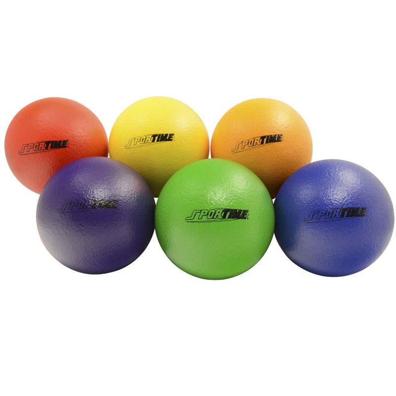 Sportime TechnoSkin Coated-Foam Medium Bounce Balls, 8-1/4 Inches, set of 6