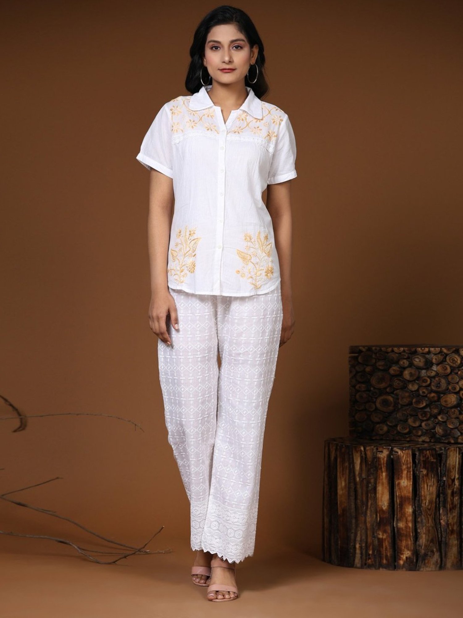 House Of Kari Hand Embroidery Chikankari Shirts