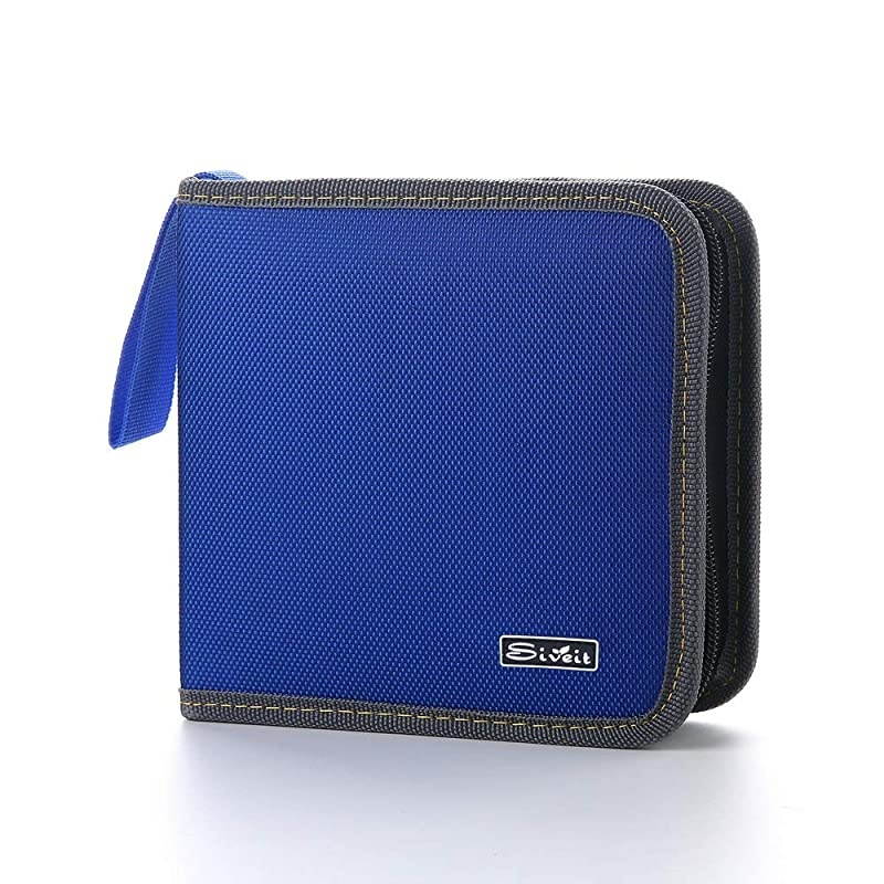 CD DVD Case, 36 Capacity CD DVD VCD Disc Case Wallet Holder Binder Bag Storage for Car Home Travel (Blue)
