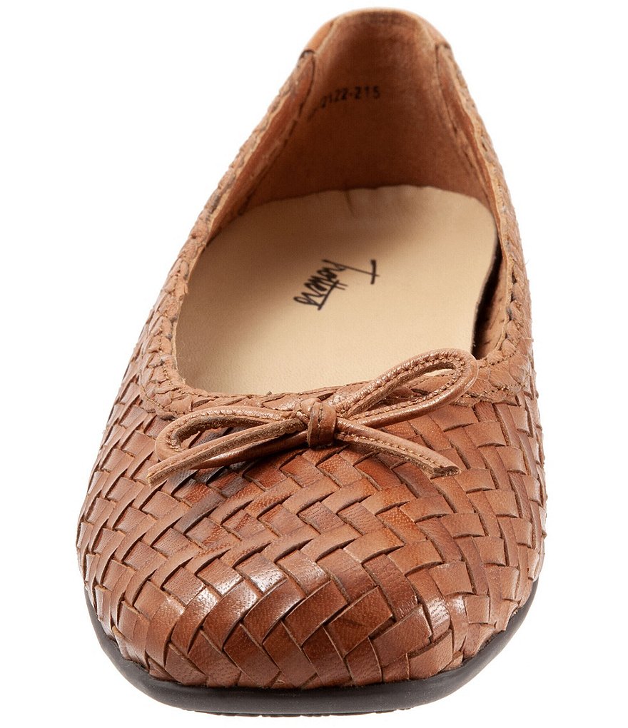 Trotters Gillian Woven Leather Bow Detail Ballet Flats