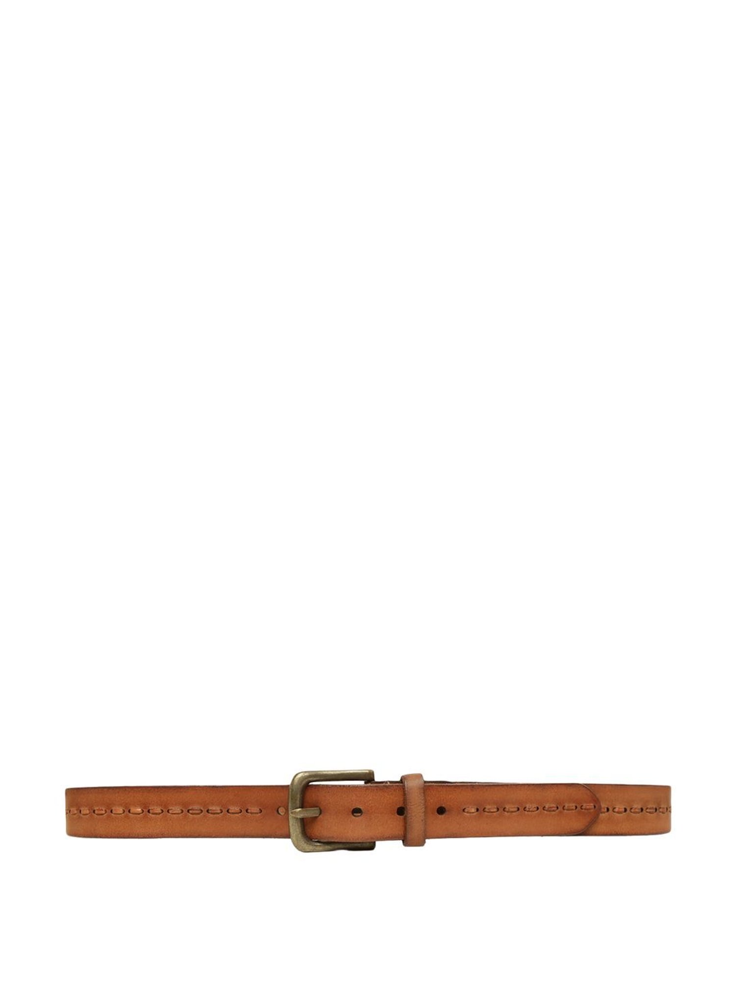 Fossil Julian Black Leather Solid Waist Belt