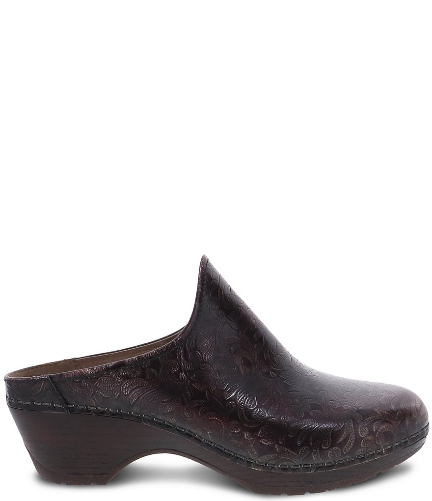 Dansko Melody Mahogany Tool Leather Slip-On Open Back Clogs