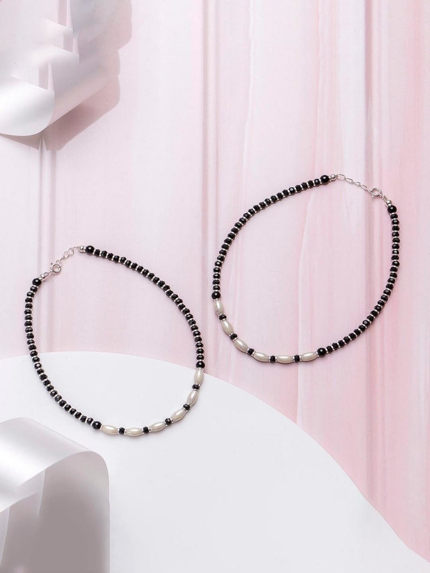 Zavya 92.5 Sterling Silver Anklet for Women (Pair of Anklets) in Rhodium-Plating