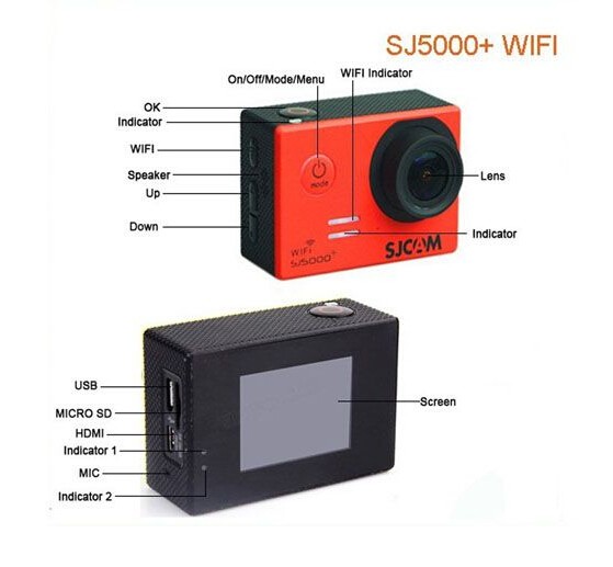 Original SJCAM SJ5000 Plus Ambarella A7LS75 16MP 1.5 Inch Screen Wife Sport Action 1080P HD Camera Car Cam Recorder DVR