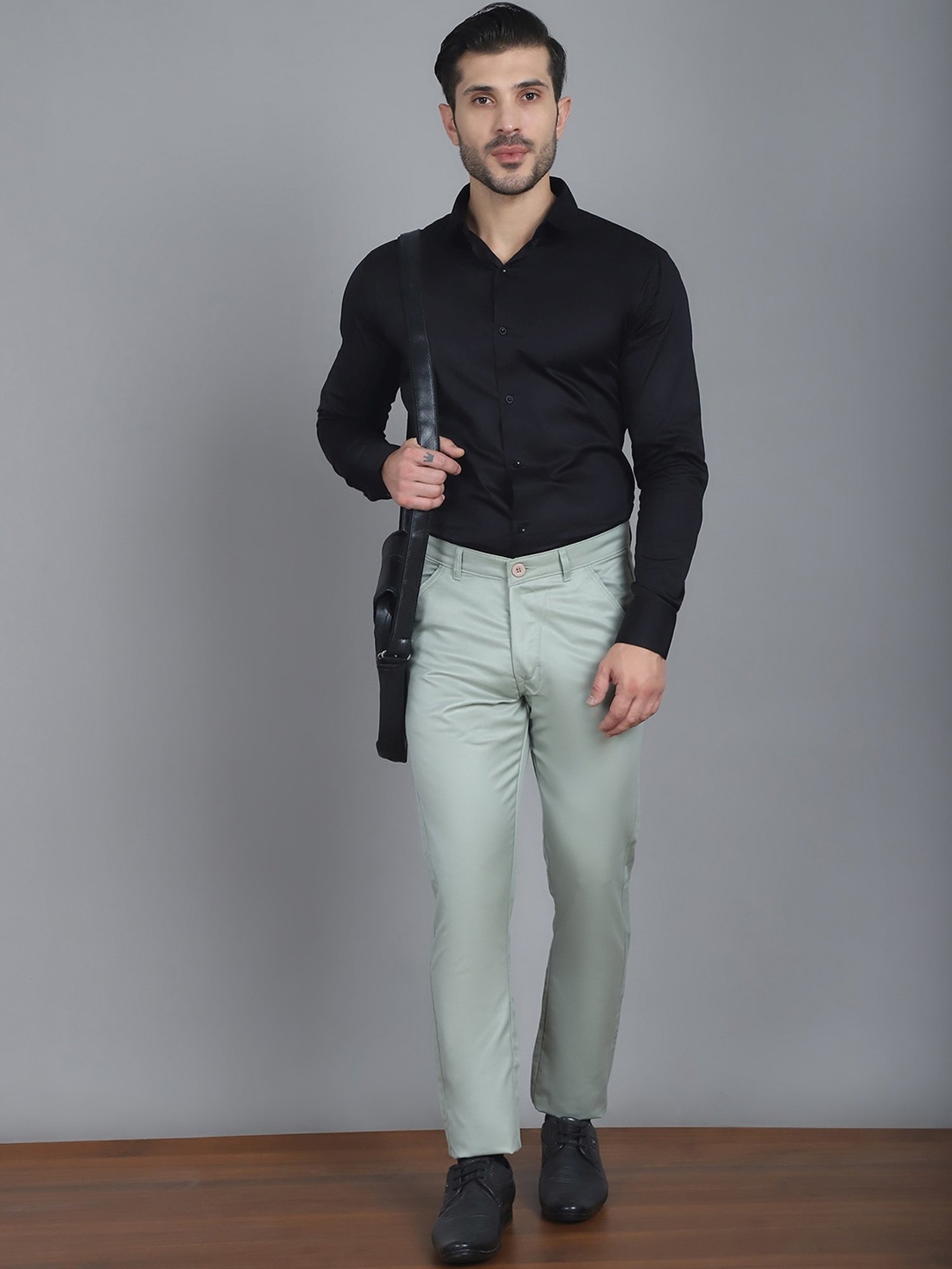 Jainish Sage Tapered Fit Trousers