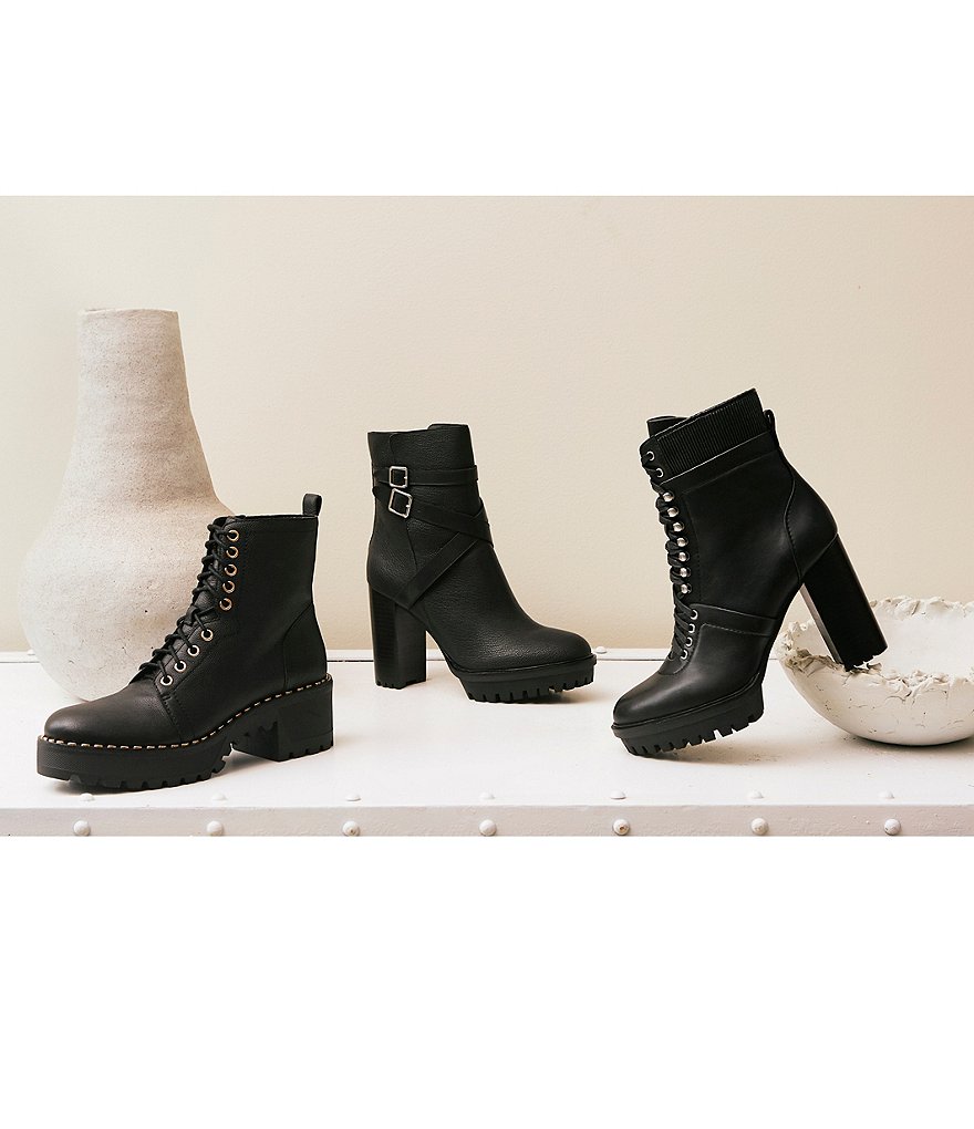 Vince Camuto Elisen Leather Platform Lug Sole Booties