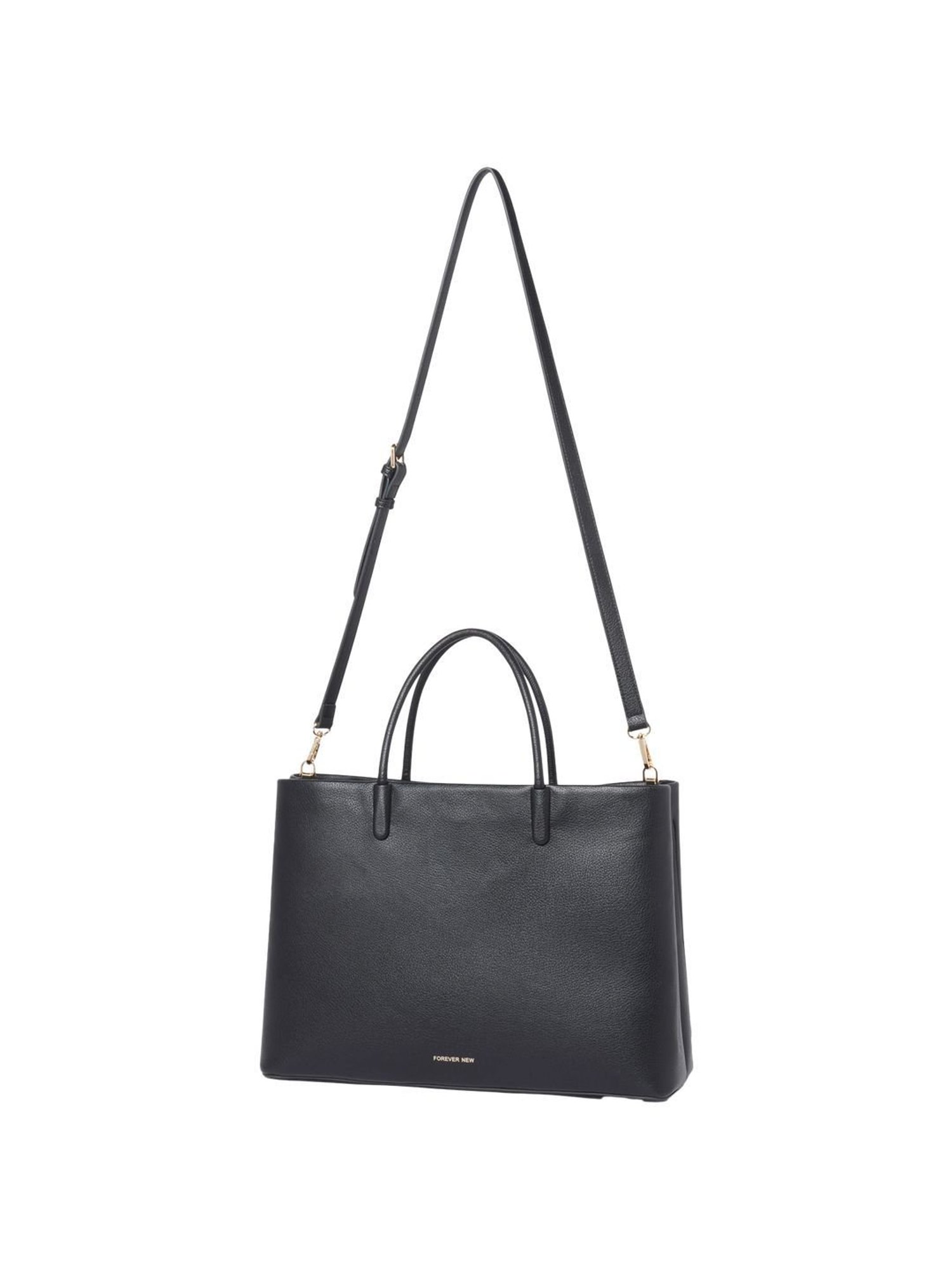 Forever New Black Solid Large Handbag