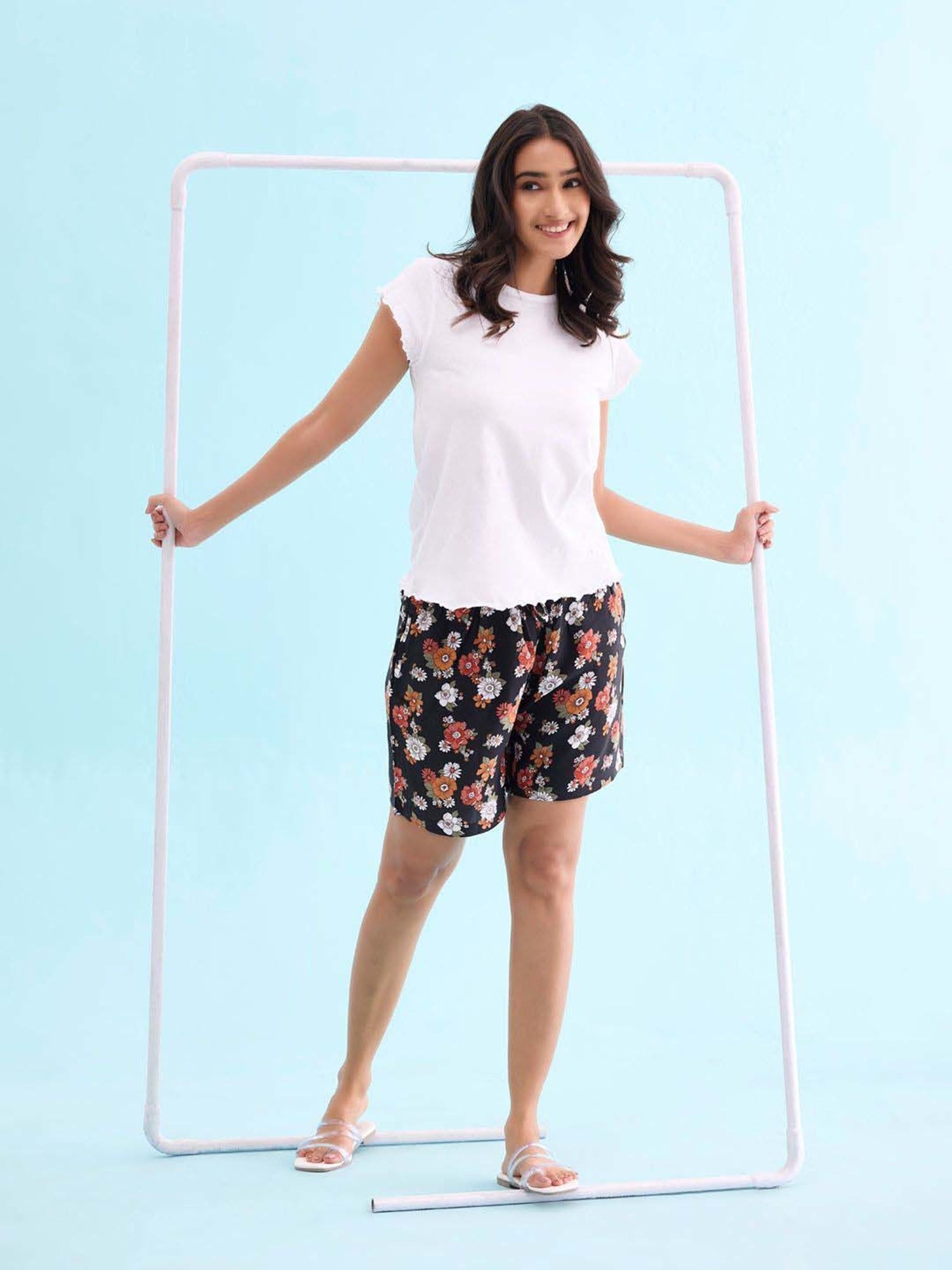 Go Colors! Black Printed Shorts