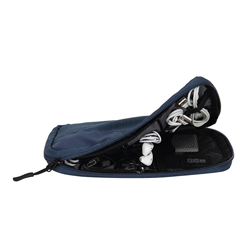 Travel Universal Cable Organizer Electronics Accessories Cases for Various USB Phone Charger and Cable Blue