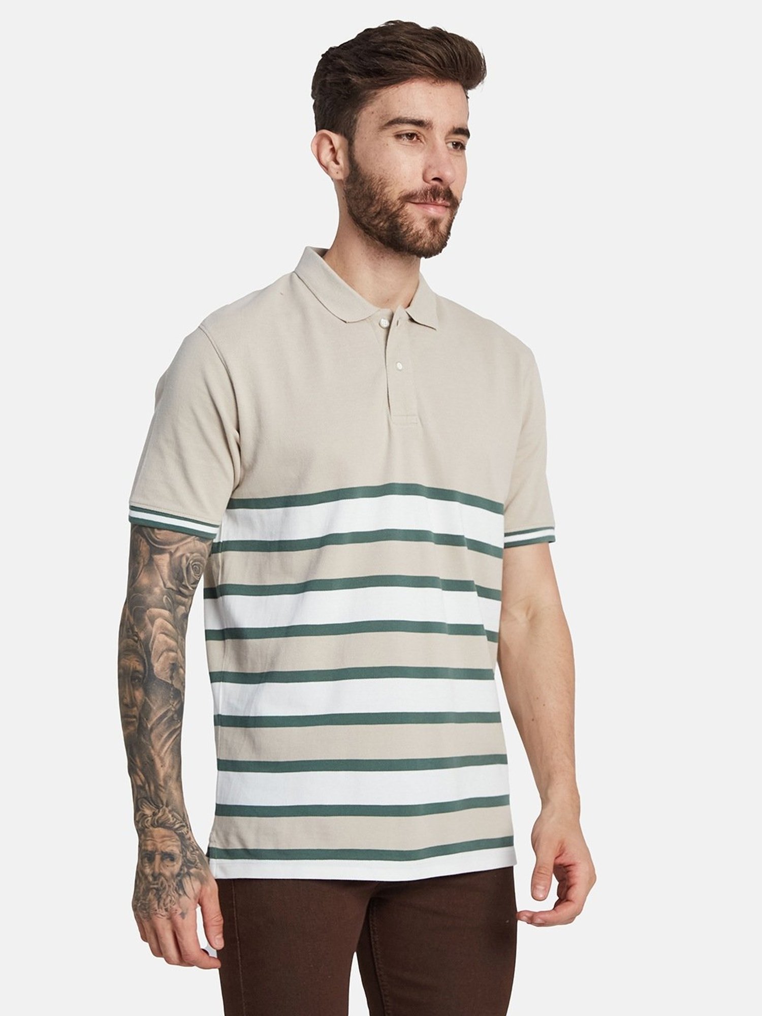 Octave Mastic Regular Fit Striped Polo T-Shirt