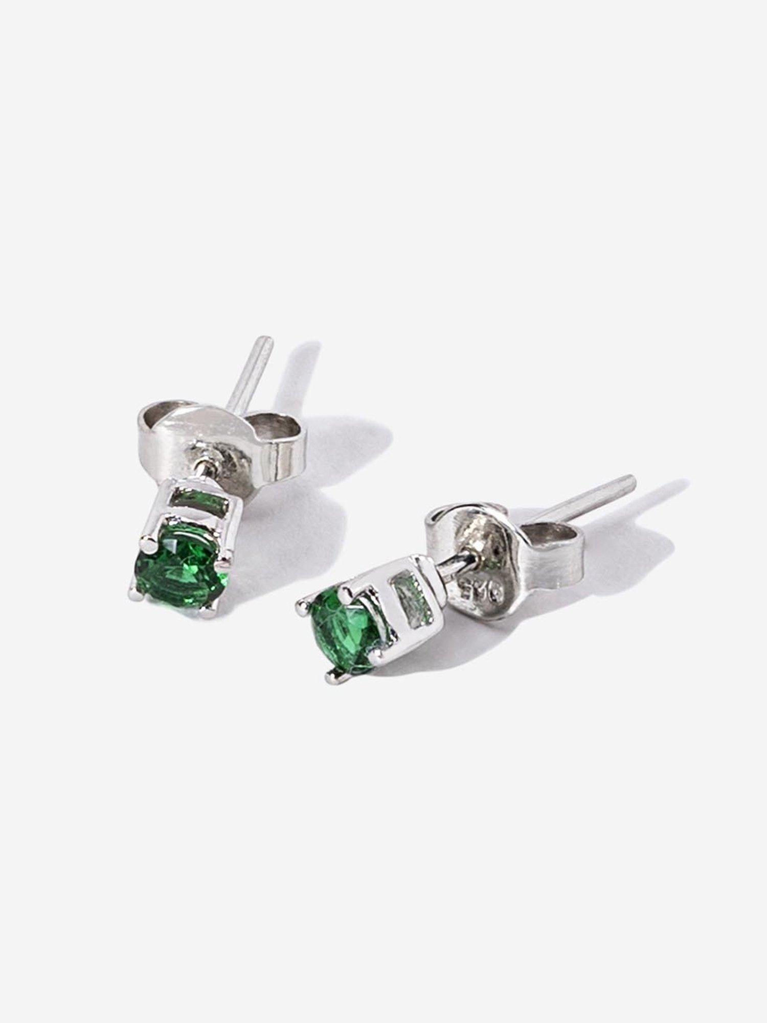 March by FableStreet Sterling Silver Green Zircon Stud Earrings for Women