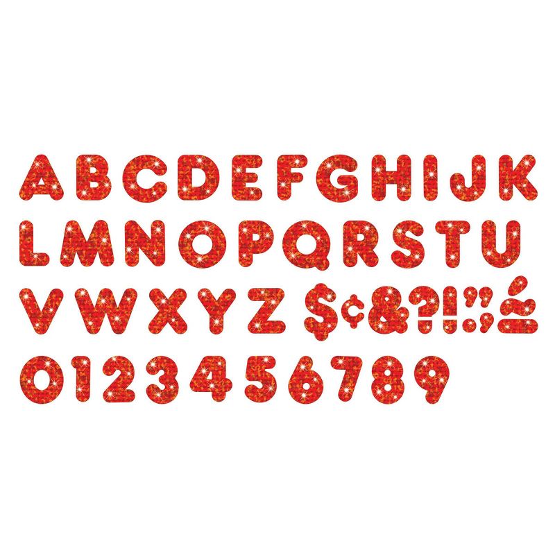3pk 3" 140 per Pack Casual Uppercase Ready Letters Red Sparkle - TREND
