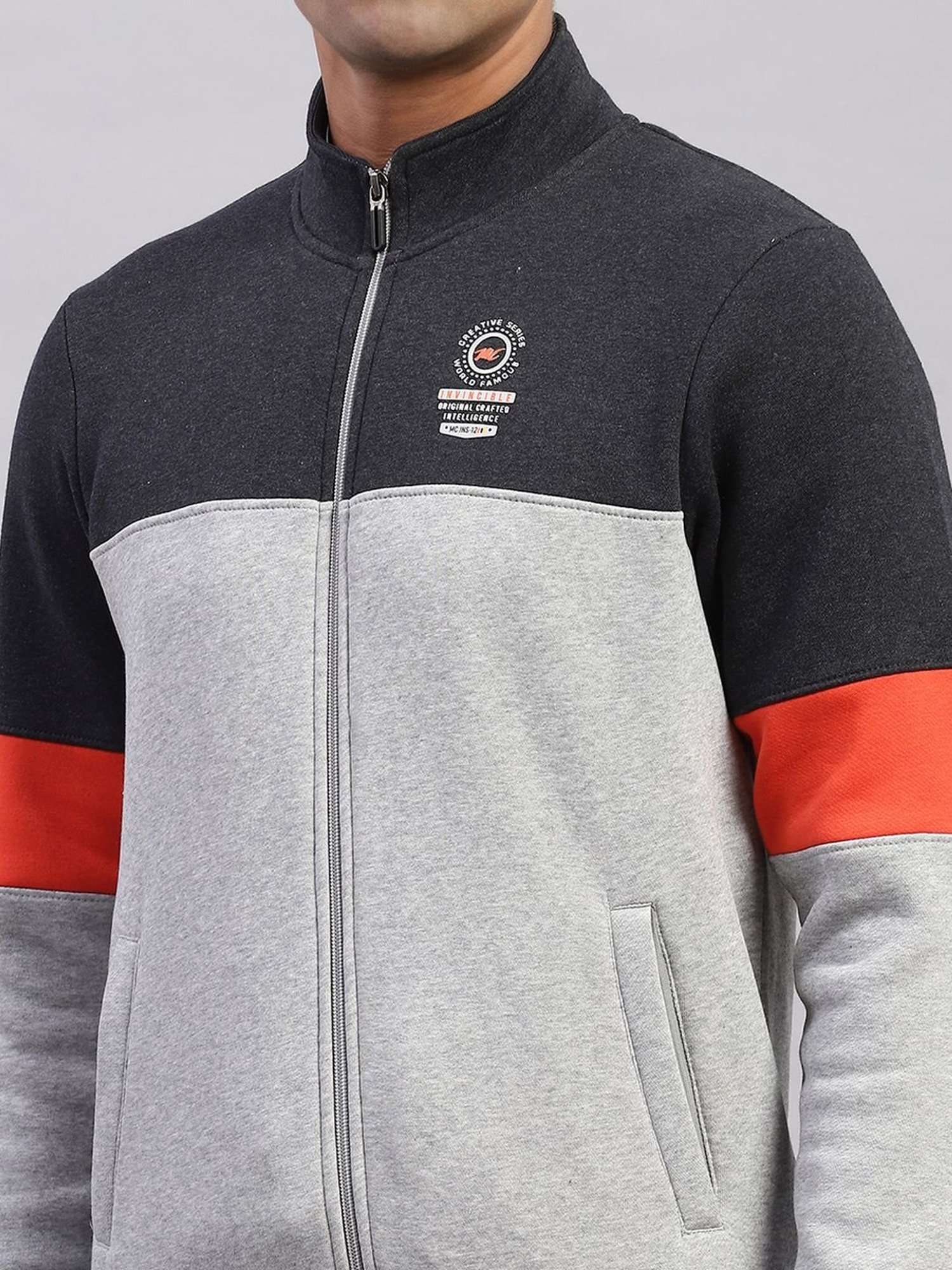 Monte Carlo Dark Grey Regular Fit Colour Block Tracksuit