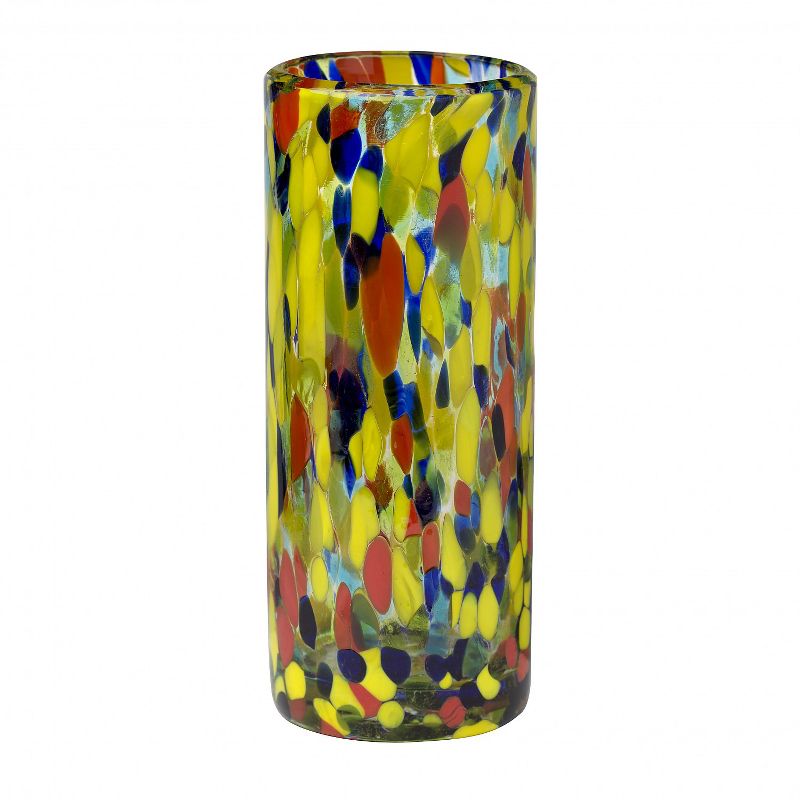 Amici Home Authentic Mexican Handmade Carnaval Tom Collins Glass, 12oz, Set of 4