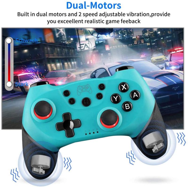 Switch Controller,Wireless Pro Controller for Switch/Switch Lite,Rechargeable Gamepad Remote Joystick,Adjustable Turbo Function,Dual Vibration and Gyro 6-Axis(Green).