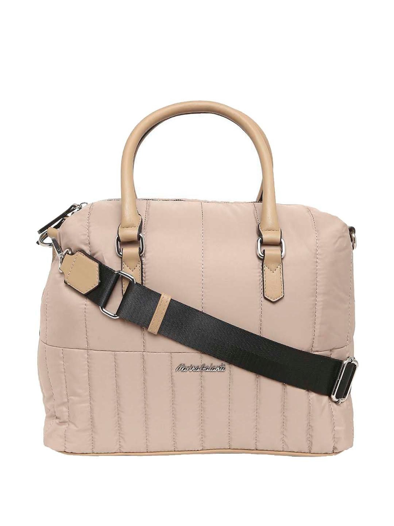 Marina Galanti Beige Quilted Medium Bowler Bag