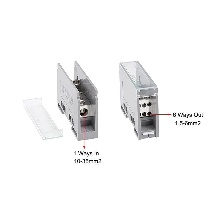 1 in 6 Out DIN Rail Terminal Blocks 690V Connectors Distribution Block
