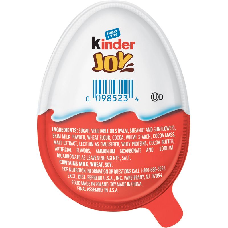 Kinder Joy Sweet Cream Topped with Cocoa Wafer Bites Milk Chocolate Treat + Toy - 0.7oz