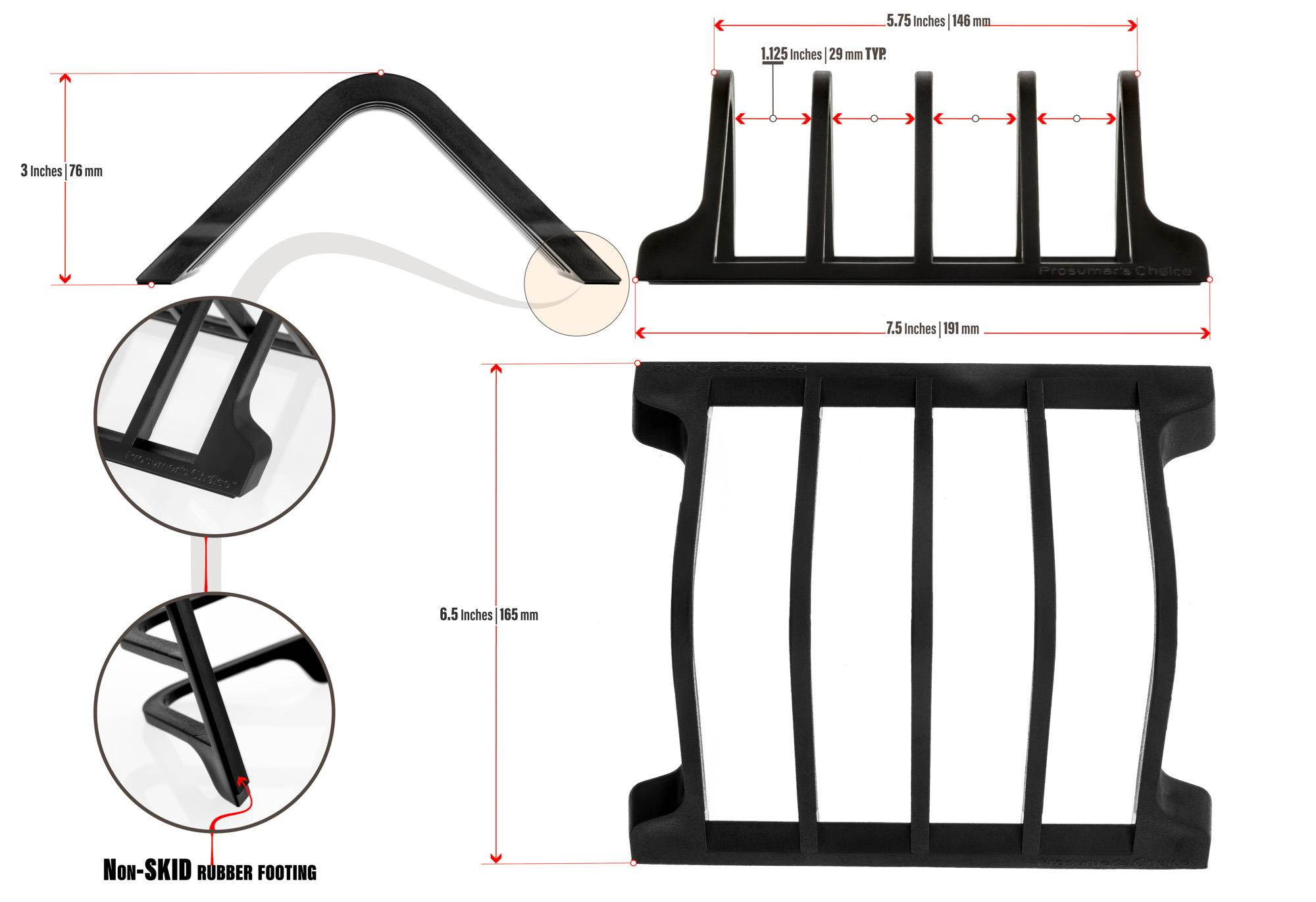 Prosumer&rsquo;s Choice Universal 4 Tablet and Smartphone Charging Organizer Rack / Desktop Stand Holder