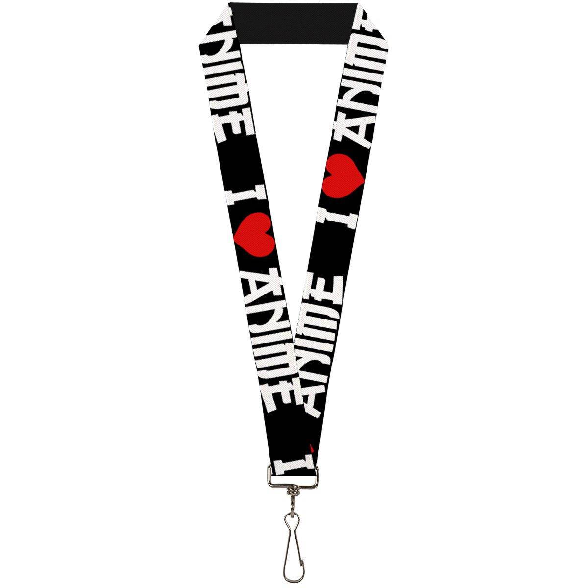 Buckle-Down Lanyard - 1.0" - I"heart" Anime Bold Black/white/red Accessory
