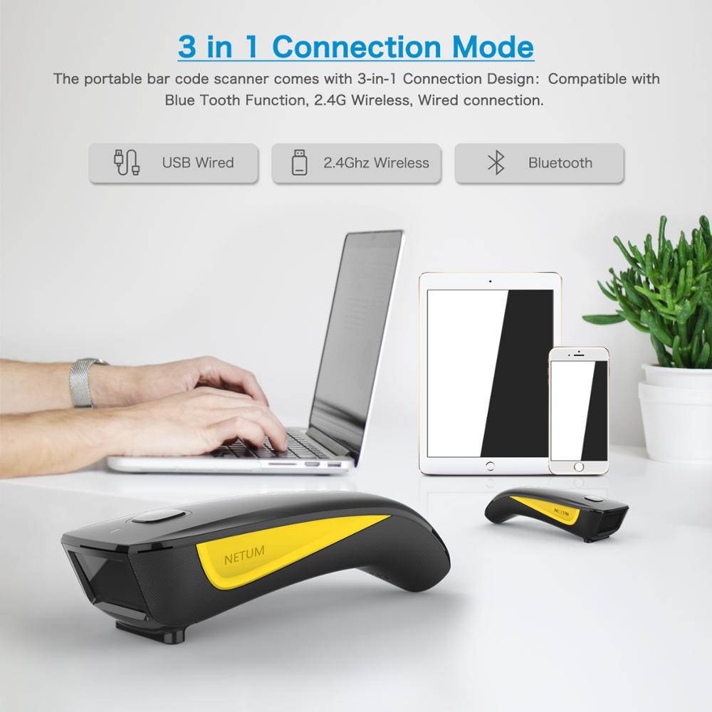 Plugadget C750 Bluetooth 2D Barcode Scanner Pocket Wireless QR Reader Data Matrix PDF417 IOS Android Windows
