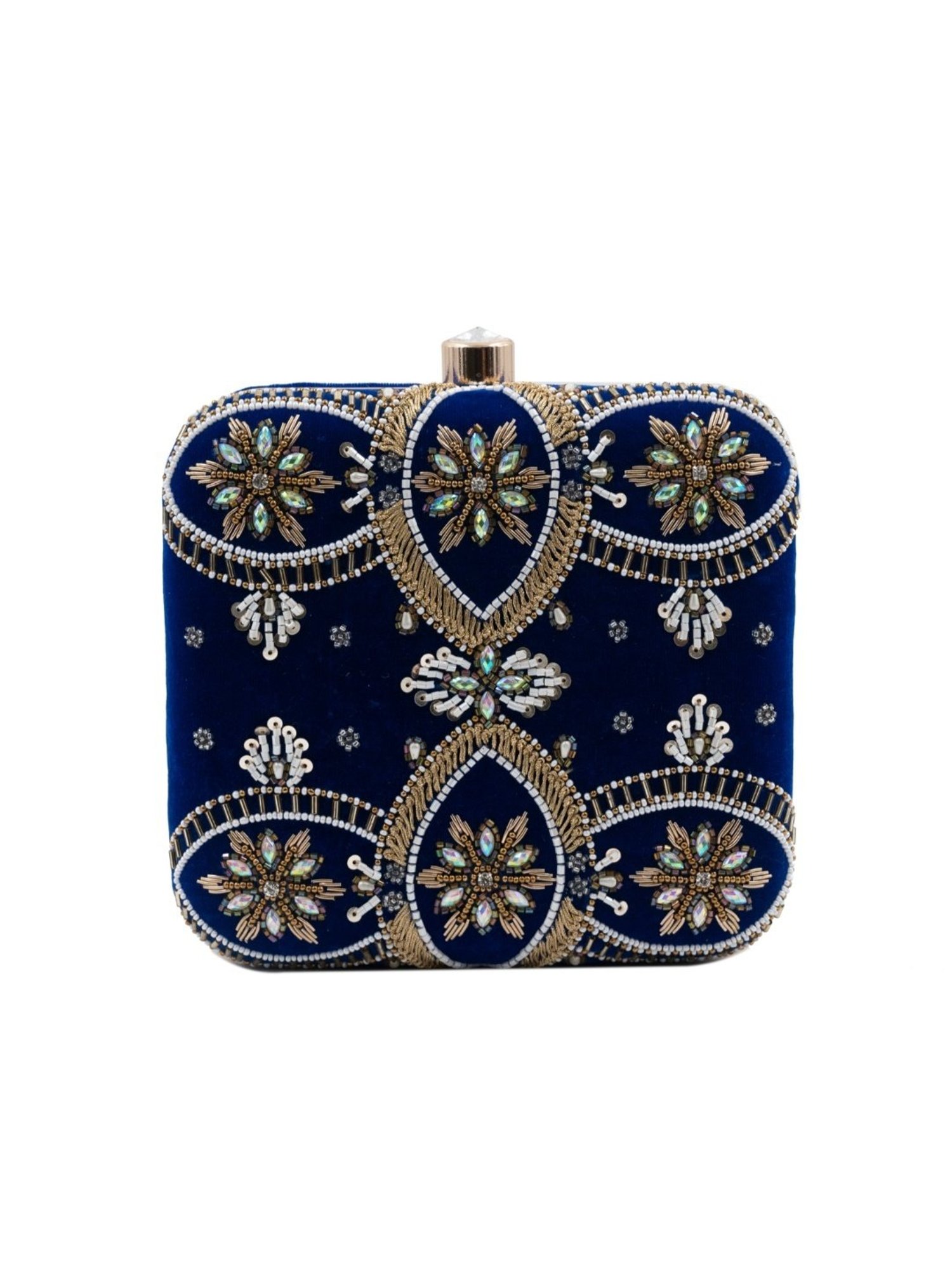 Sugarcrush Navy Luxury Embroidered Small Clutch