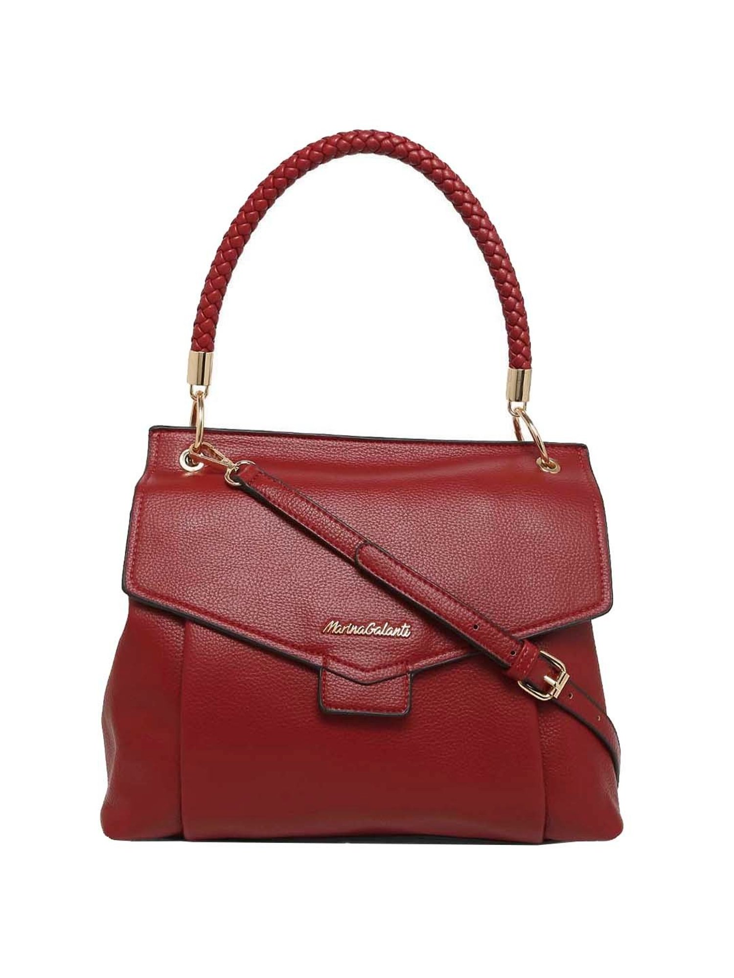 Marina Galanti Red Solid Medium Satchel Handbag