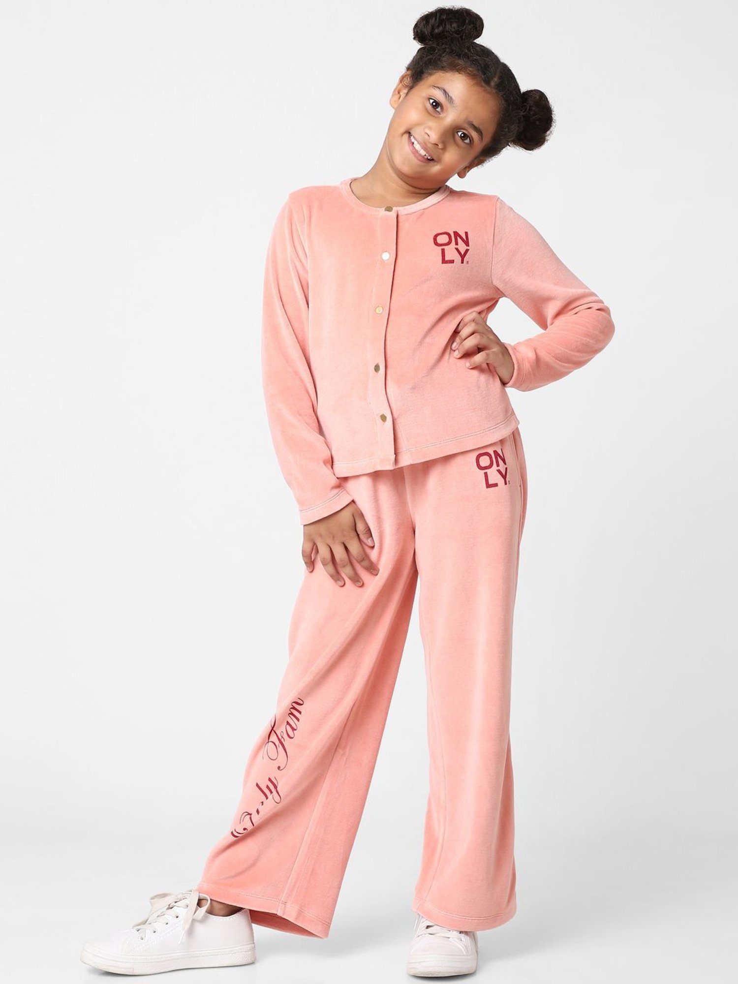 KIDS ONLY Kids Pink Cotton Printed Full Sleeves Cardigan