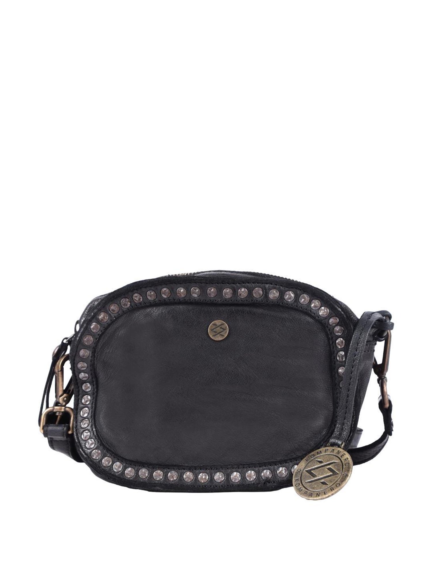KOMPANERO  Black Solid Sling Handbag