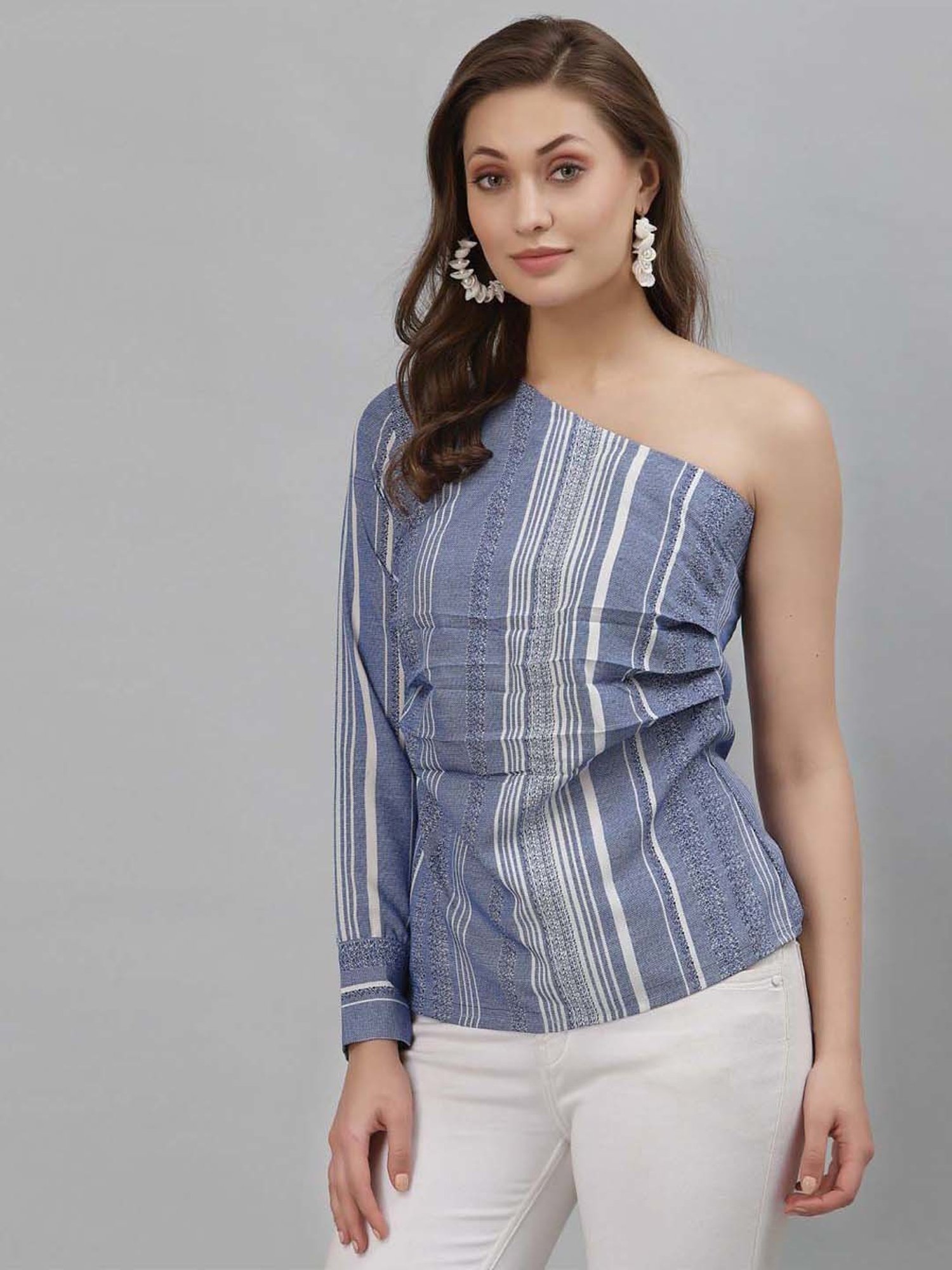 SELVIA Grey Printed Top