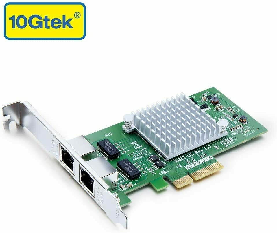 IPOLEX 1.25G Gigabit Ethernet Converged Network Adapter (NIC) for Intel I350AM2 Controller, Dual Copper RJ45 Ports, PCIE 2.0 X4, Compare to Intel I350-T2