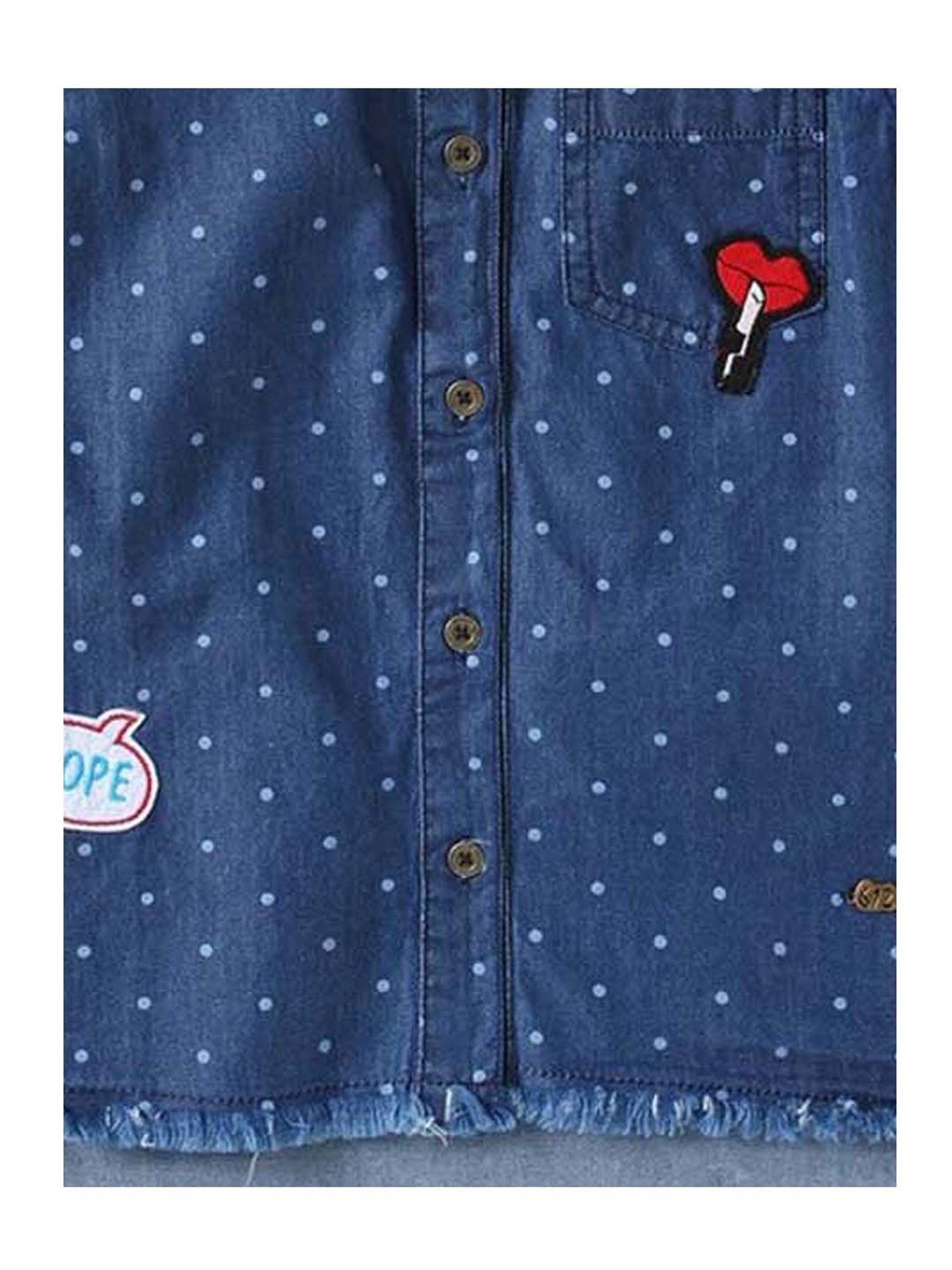 612 League Kids Blue Cotton Printed Top