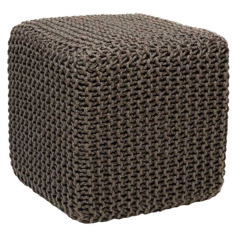 Gray Jute Square Pouf - Anji Mountain