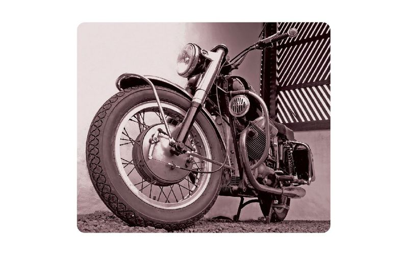 OTM Rugged Prints Black Mouse Pad, Motorcycle - Motorcycle - Black - Rubber Base - Slip Resistant