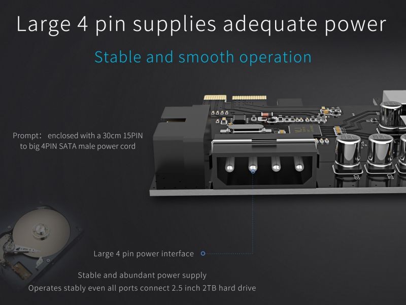 ORICO SuperSpeed 7 Ports USB3.0 PCI-E Expansion Card Adapter PCI-E USB 3.0 HUB Controller Adapter Add on Card for Windows Vista PC Laptop (No Additional Power Connection Needed)