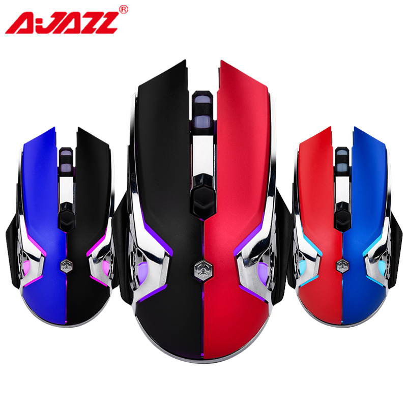 Ajazz AJ120 Gaming Mouse USB Wired Mouse Macro Programming 6-Key Customized 1000/1600/2400/3200DPI Mouse for Gamer Home Office(Red/Black)