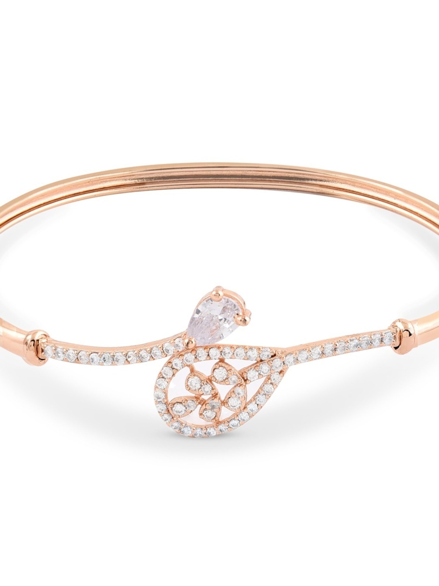 Zaveri Pearls Rose Gold Cubic Zirconia Classic Bracelet - ZPFK10709