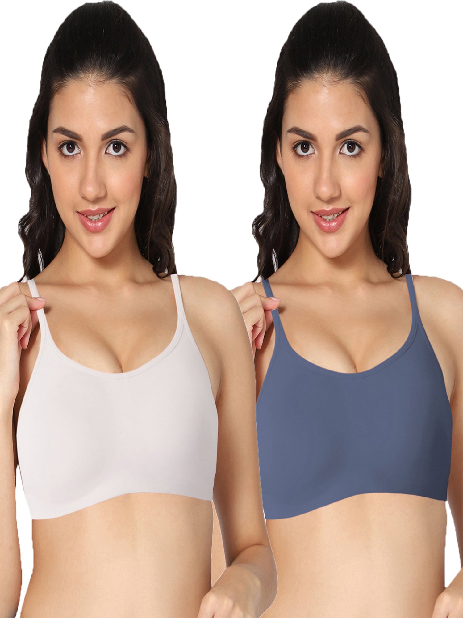 IN CARE White & Grey Sports Bra- Pack of 2
